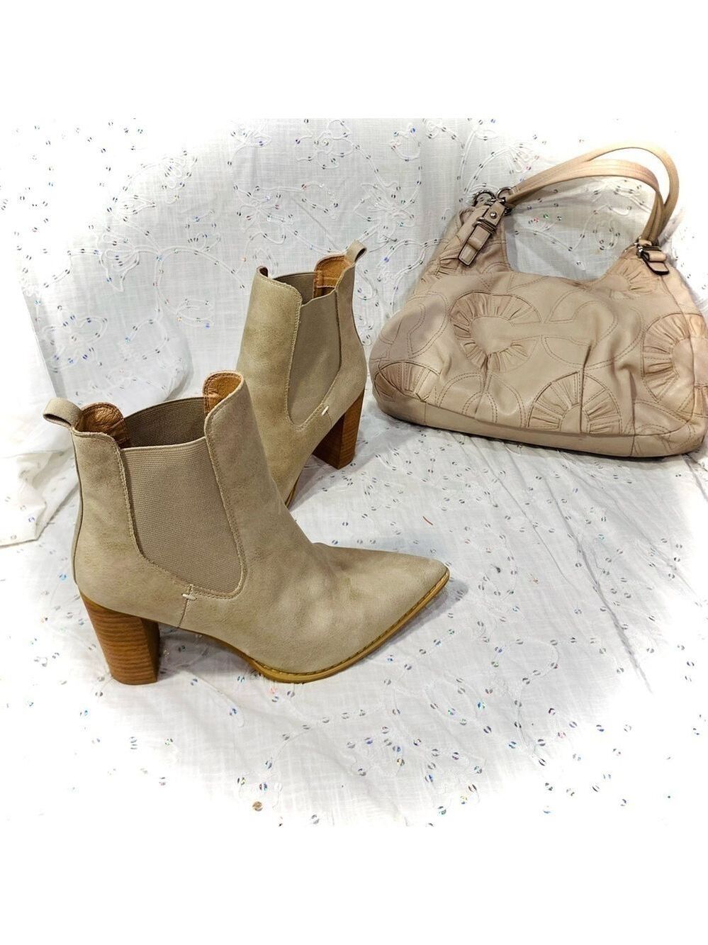 Mi.iM Esemee Boots - Block Heel Pointed Toe Slip-On SZ 10